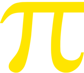 The Greek Symbol for Pi in yellow.